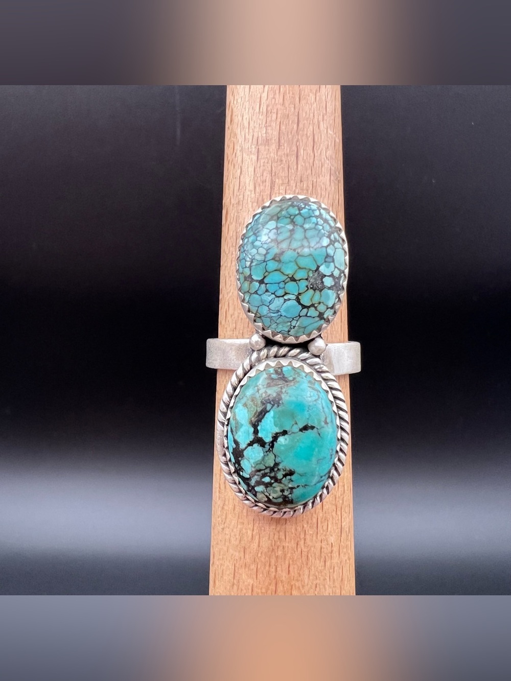 Sterling Silver Double Turquoise Ring